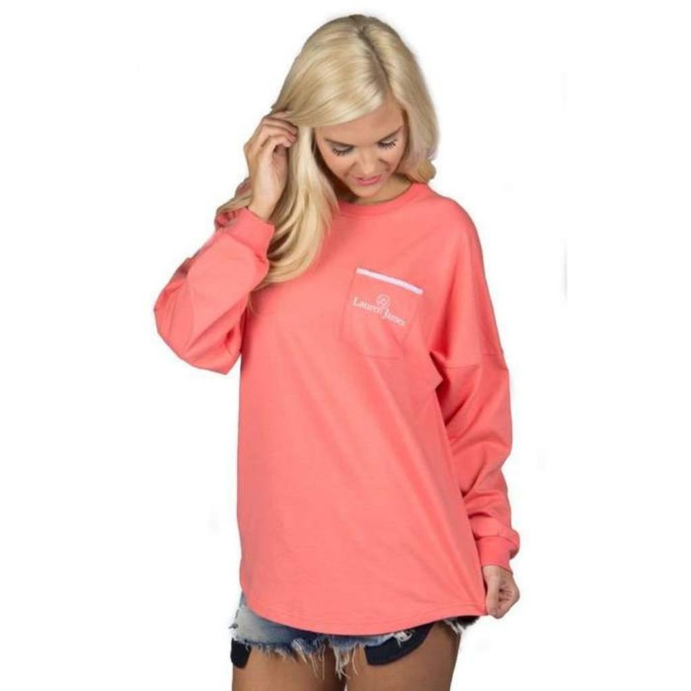 Lauren James Coral Long Sleeve Tee